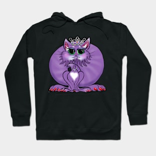 Pretty-Pretty Purple Queen Kitty Hoodie